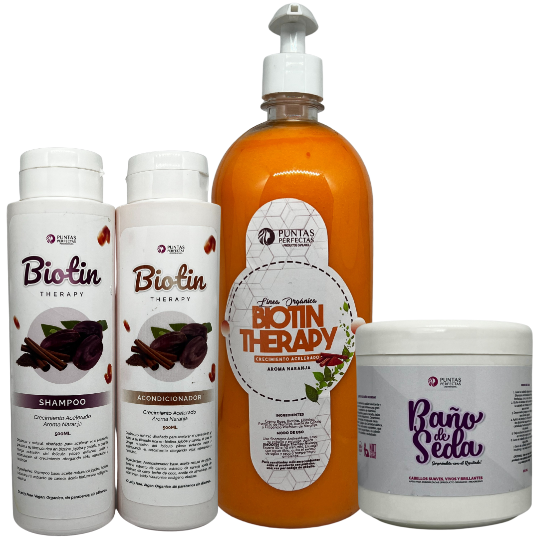 Pack Shampoo y acondicionador Orgánico BIOTIN Crecimiento Acelerado 500ml c/u