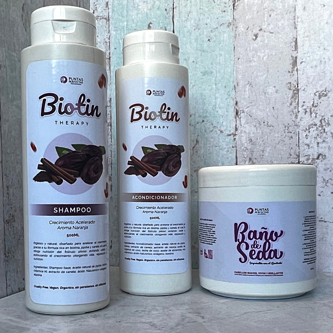 Pack Shampoo y acondicionador Orgánico BIOTIN Crecimiento Acelerado 500ml c/u