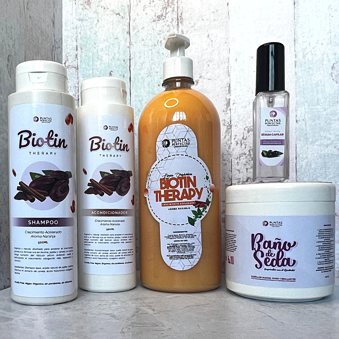 Pack Shampoo y acondicionador Orgánico BIOTIN Crecimiento Acelerado 500ml c/u