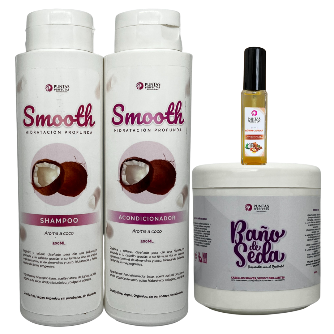 Pack Shampoo acondicionador orgánico a elección + baño de seda + serum + ENVIO GRATIS