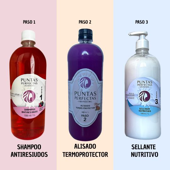 KERATINA A ELECCION  semi-liquido 1LT KIT 3 pasos Lavado inmediato(rinde de 15 a 20 aplicaciones)