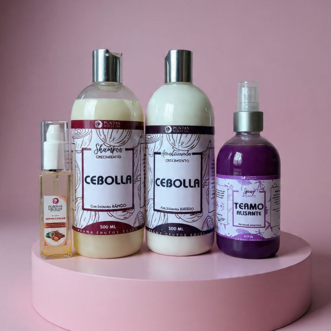 Pack Shampoo & Acondicionador CEBOLLA crecimiento 500ml + Termo Protector o Termo Alisante 250 ml+ Serum 40ml