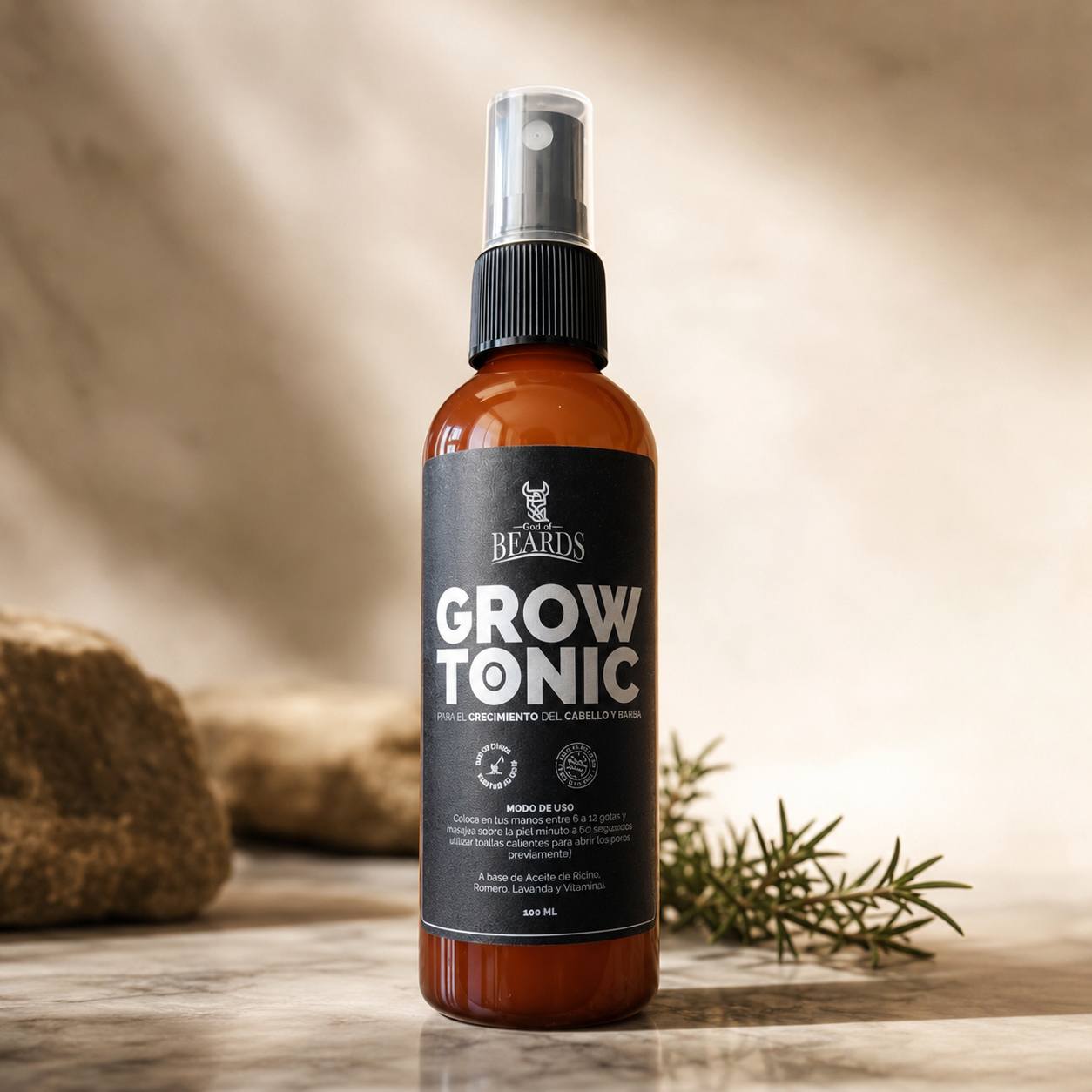 Tónico para el crecimiento de Barba y cabello 100 ml