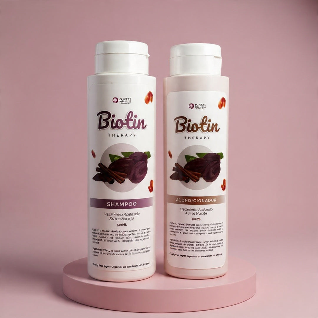 Pack Shampoo y acondicionador Orgánico BIOTIN Crecimiento Acelerado 500ml c/u