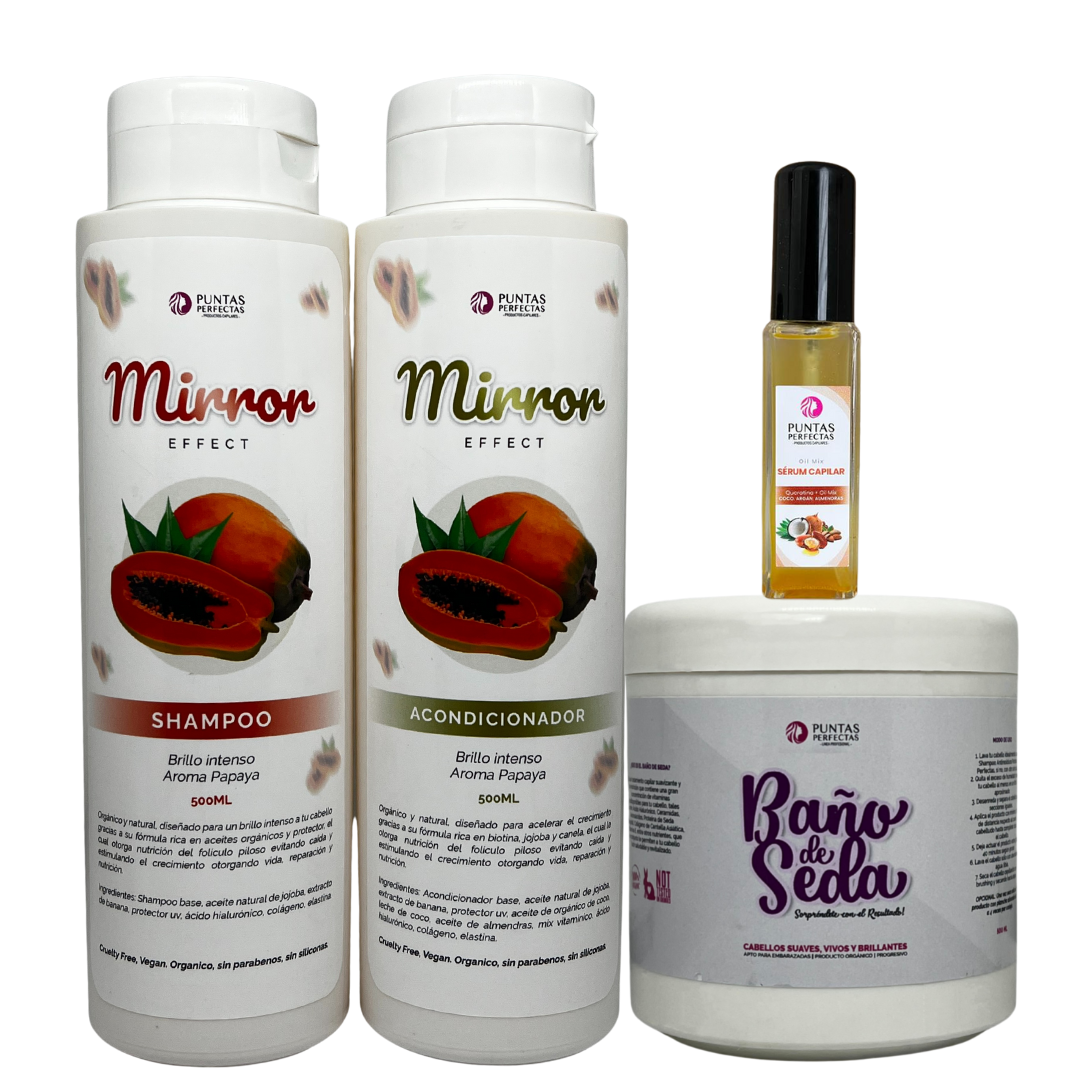 Pack Shampoo acondicionador orgánico a elección + baño de seda + serum + ENVIO GRATIS