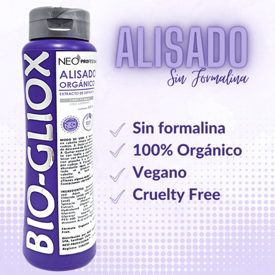 ALISADO ORGANICO PERMANENTE BIO GLIOX Env o gratis