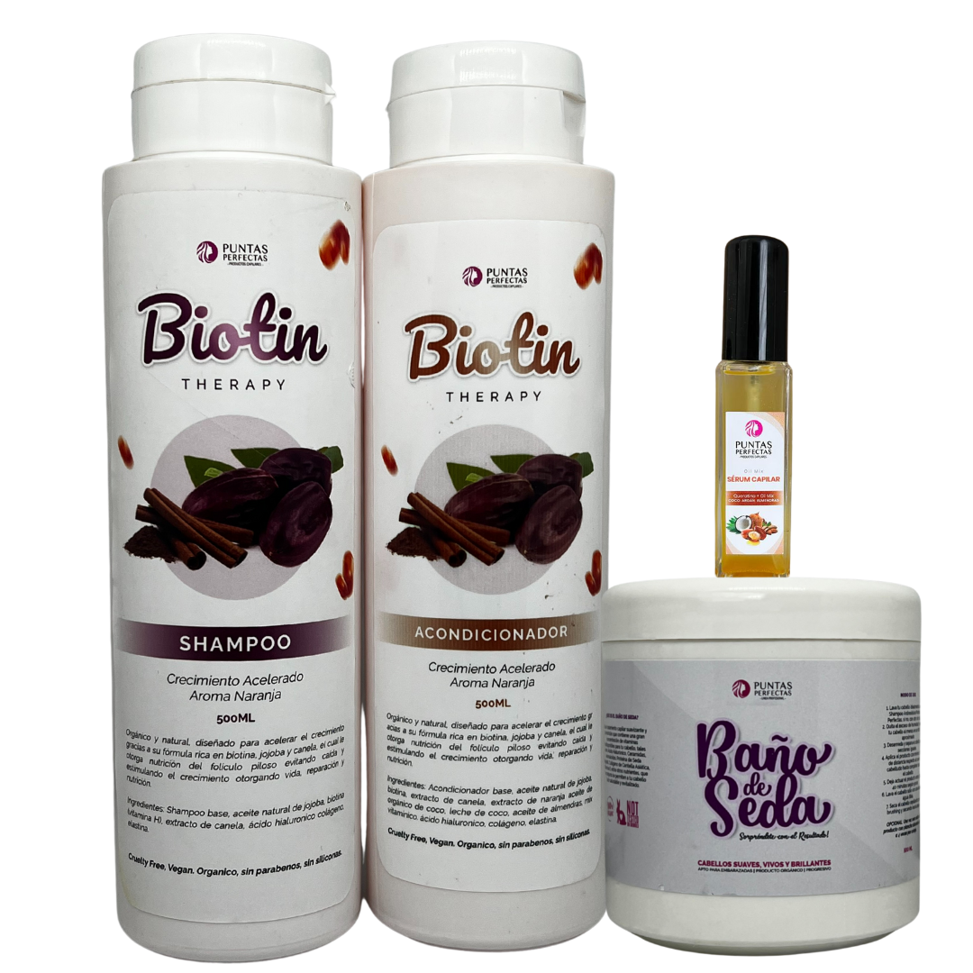 Pack Shampoo y acondicionador Orgánico BIOTIN Crecimiento Acelerado 500ml c/u