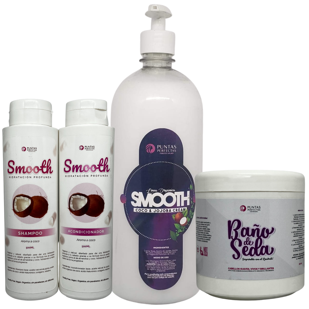 Pack Shampoo y acondicionador Orgánico SMOOTH Cabellos secos 500ml c/u