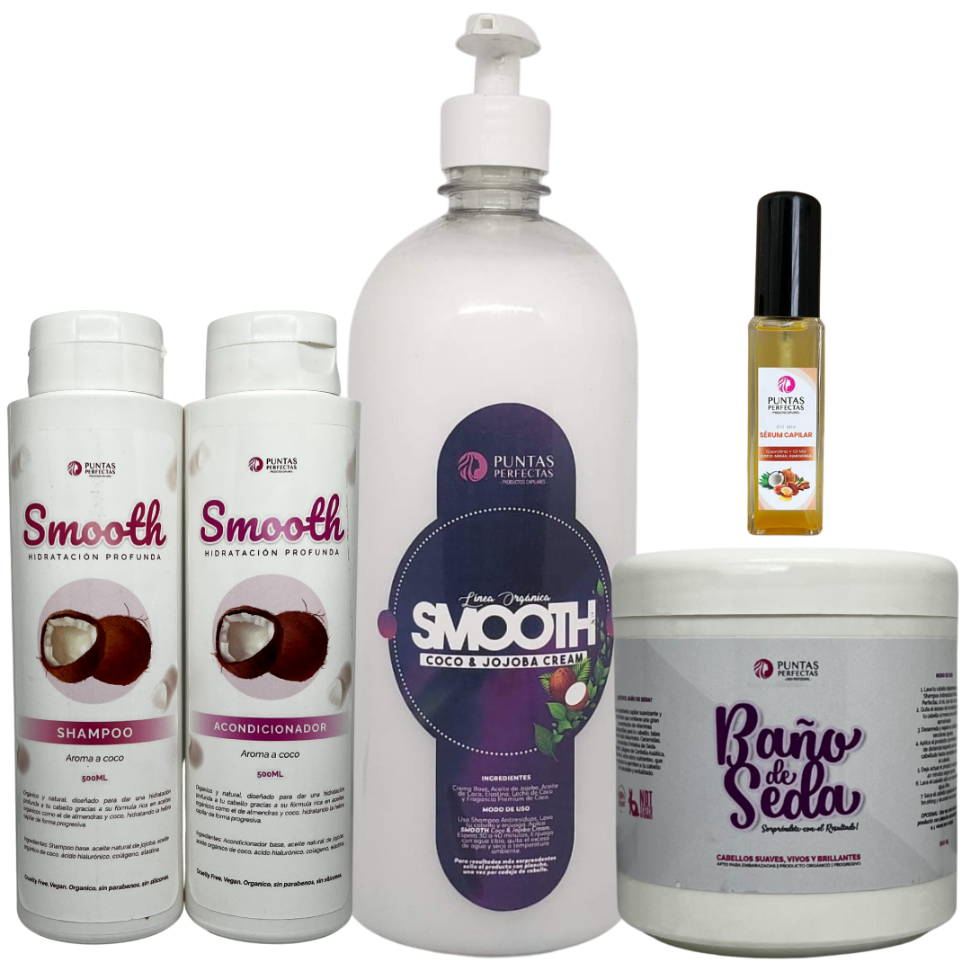 Pack Shampoo y acondicionador Orgánico SMOOTH Cabellos secos 500ml c/u