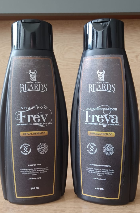 Kit Shampoo y acondicionador Frey & Freya crecimiento y anticaida café 400ml c/u