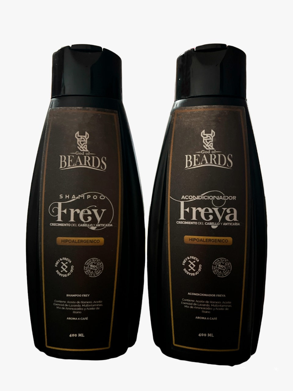 Kit Shampoo y acondicionador Frey & Freya crecimiento y anticaida café 400ml c/u